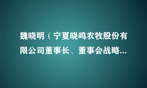 魏晓明（宁夏晓鸣农牧股份有限公司董事长、董事会战略委员会主任委员）