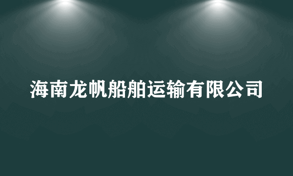 海南龙帆船舶运输有限公司