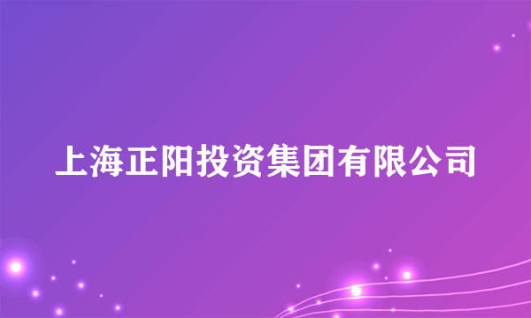 上海正阳投资集团有限公司