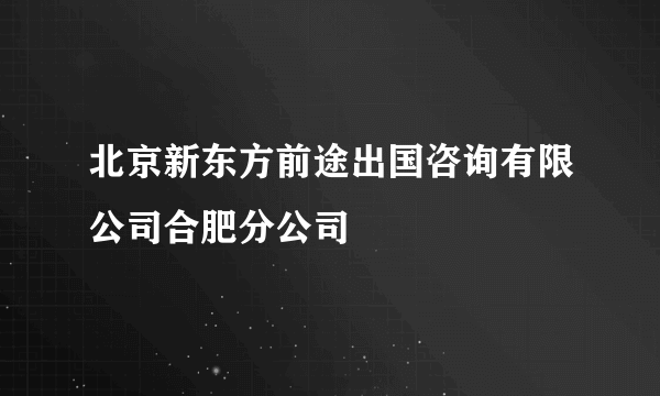 北京新东方前途出国咨询有限公司合肥分公司