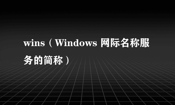 wins（Windows 网际名称服务的简称）