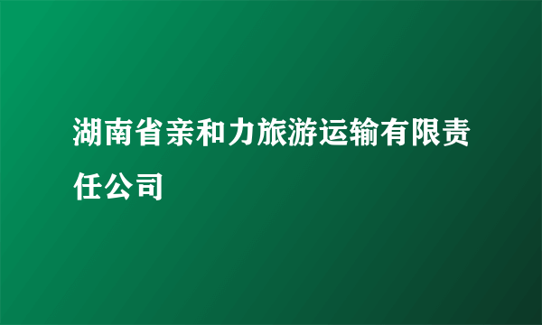 湖南省亲和力旅游运输有限责任公司