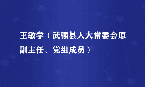 王敏学（武强县人大常委会原副主任、党组成员）