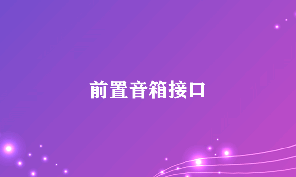 前置音箱接口