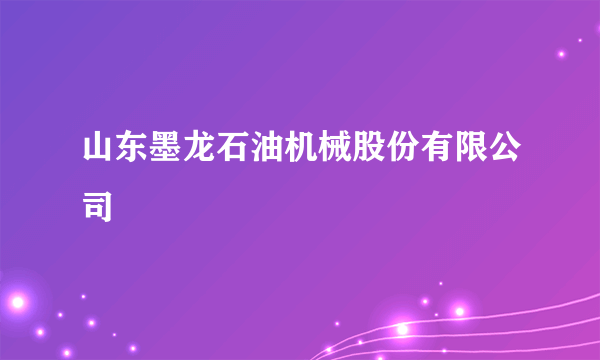 山东墨龙石油机械股份有限公司