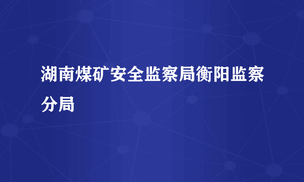 湖南煤矿安全监察局衡阳监察分局