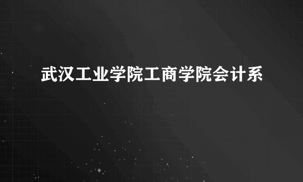 武汉工业学院工商学院会计系