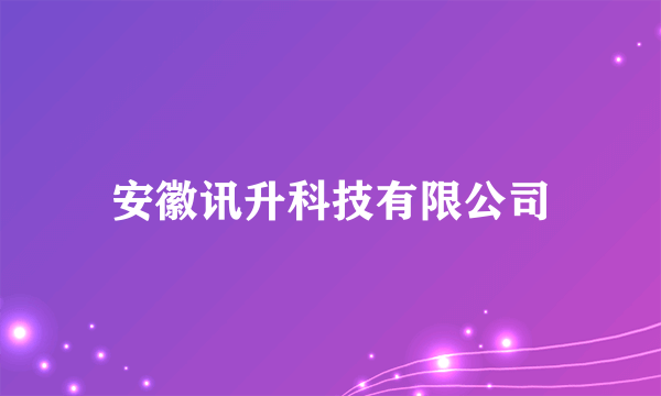 安徽讯升科技有限公司