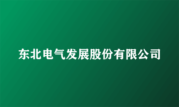 东北电气发展股份有限公司