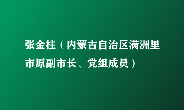 张金柱（内蒙古自治区满洲里市原副市长、党组成员）