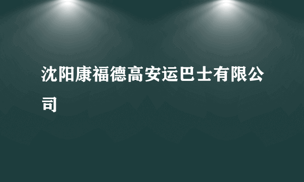 沈阳康福德高安运巴士有限公司