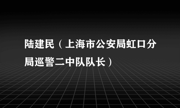 陆建民（上海市公安局虹口分局巡警二中队队长）