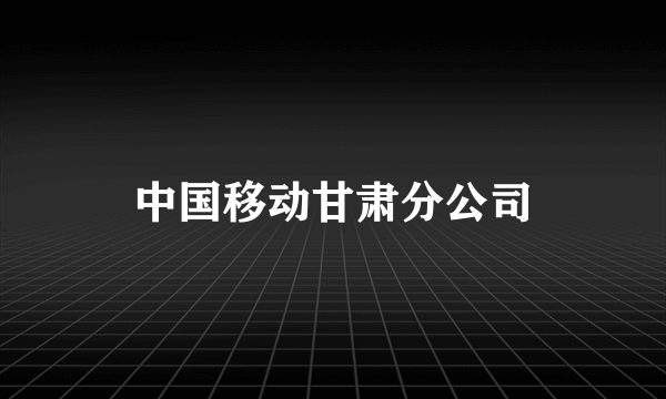 中国移动甘肃分公司