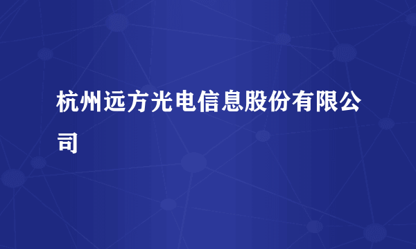 杭州远方光电信息股份有限公司