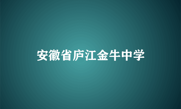 安徽省庐江金牛中学