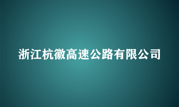 浙江杭徽高速公路有限公司