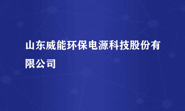 山东威能环保电源科技股份有限公司