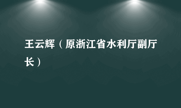 王云辉（原浙江省水利厅副厅长）