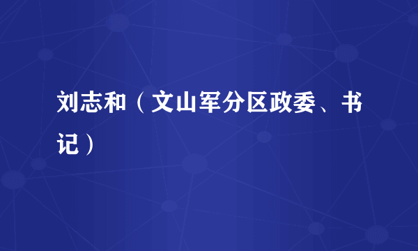 刘志和（文山军分区政委、书记）