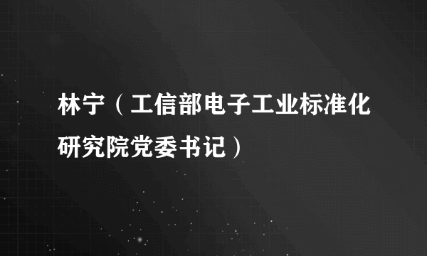 林宁（工信部电子工业标准化研究院党委书记）