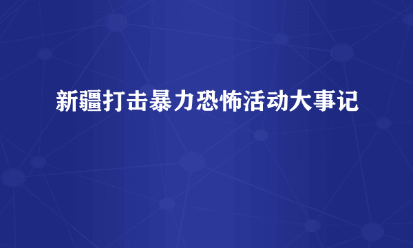 新疆打击暴力恐怖活动大事记