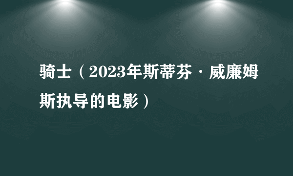 骑士（2023年斯蒂芬·威廉姆斯执导的电影）