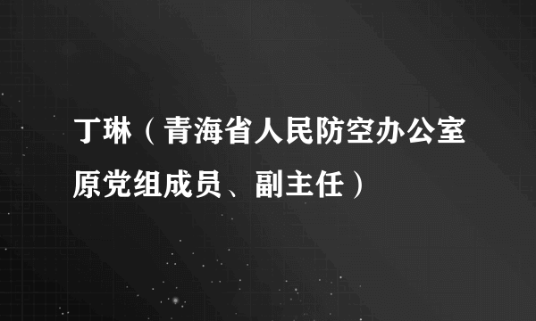 丁琳（青海省人民防空办公室原党组成员、副主任）