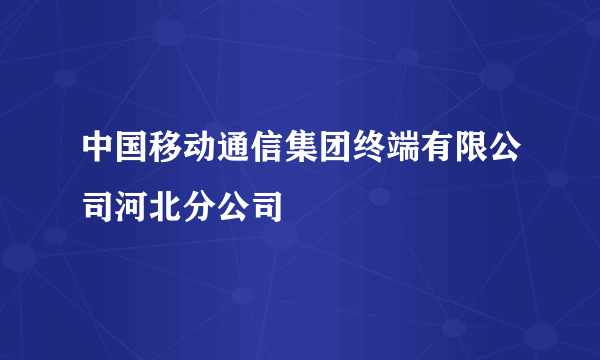 中国移动通信集团终端有限公司河北分公司