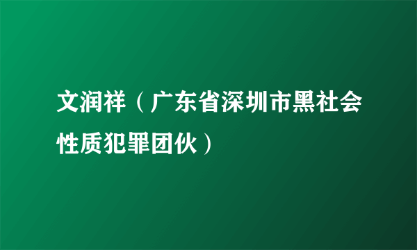 文润祥（广东省深圳市黑社会性质犯罪团伙）